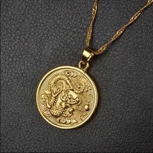 New 18K gold dragon necklace